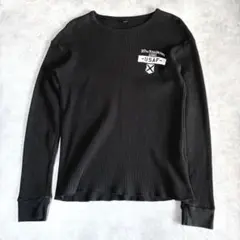 AVIREX サーマル Lサイズ USAF ワッフル ロンT 黒