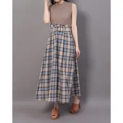 snidel♡ニットドッキングチェックワンピース