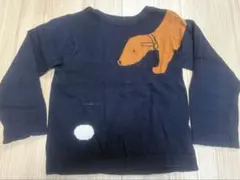 ジャカデイ　犬刺繍 ネイビー ニットセーター 4A