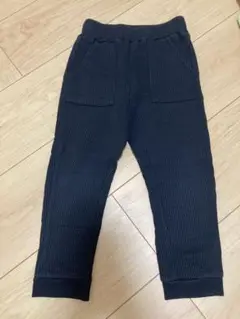 ワッフルパンツ　黒　100