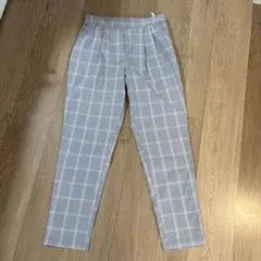 レディース グレー チェック柄 スラックス