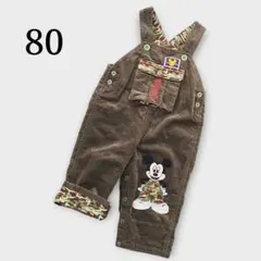 ミッキーマウス オーバーオール 80 迷彩 ディズニー