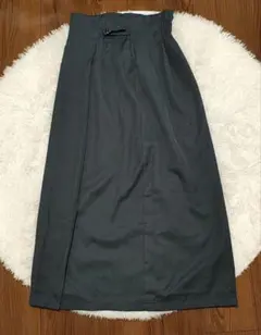​【美品】JUNOAH ジュノア ロングスカートタイトスリット チャコール XL