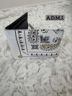 A.D.M.J. バンダナ柄 二つ折り財布 ホワイト/白のサムネイル