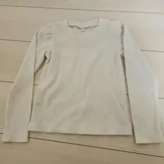 GU 長袖リブカットソー ホワイト 110cm