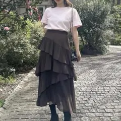 snidel プリーツティアードスカート ★0サイズ★