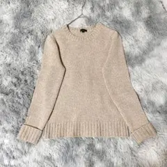 極上の肌触り Theory カシミヤ混 ニット ベージュ 2 クルーネック　防寒