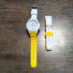 Ice-Watch 腕時計 ホワイト イエロー 交換ベルト付き