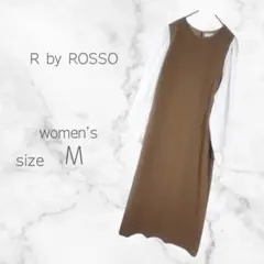 美品✴︎アールバイロッソ✴︎ 配色ワンピース バルーン袖 ロング丈（36） 秋冬