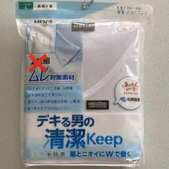 1枚　Wデオドラント　クロッシー　小林製薬　長袖V首　L 白