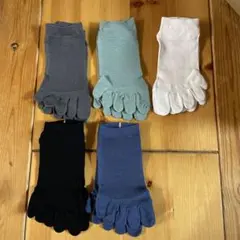 【残り4セット　再入荷なし】5本指ソックス　5足組 25〜27cm 春夏素材
