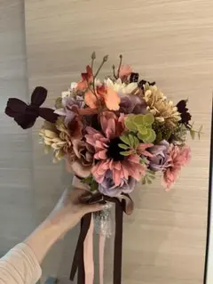 ウェディングブーケ　アーティフィシャルフラワー　ブーケ・ブートニア　結婚式