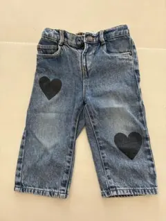 ZARA デニム ハート柄 ロングパンツ 86