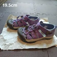 keenサンダル キッズサンダル 水陸両用 紫 19.5cm