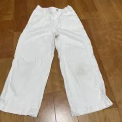 ホワイトロングパンツ ウエストゴム