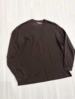UNIQLOエアリズムコットンクルーネックTシャツXLブラウン