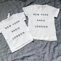 ZARA H&M好きに新品未使用双子コーデ白Tシャツ100cm110cm