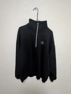 ハーフジップ ブラック スウェット