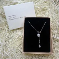 CZダイヤ ネックレス パール 上品 高見 S925 パールクリスタルネックレス