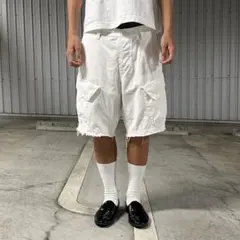 MASONPRINCE ワイドシルエット ハードダメージ デニムハーフパンツ