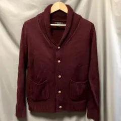 CIAO PAMIC カーディガン ショールカラー 襟付き ワインレッド ウール