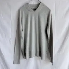 長袖 Vネックニット ライトブルー グレー Vintage Archive