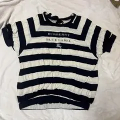 バーバリーブルーレーベル 半袖カットソー ボーダー ロゴ 美品