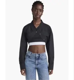 alexanderwang レイヤード　クロップドシャツ 黒　XSのサムネイル