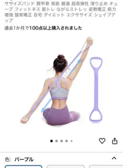 全身トレーニング用エクササイズバンド パープル