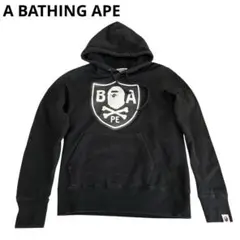 BAPE A BATHING APE アベイシングエイプ スウェットパーカー　黒