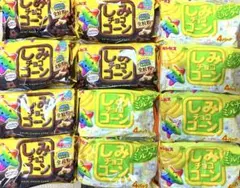 ギンビス しみチョココーン チョコ＆バナナミルク 4パック×12袋セットのサムネイル