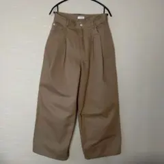 LOWRYS FARM ベージュ カツラギタックワイドパンツ