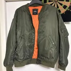 ZARA MA-1 フライトジャケット カーキ Lサイズのサムネイル
