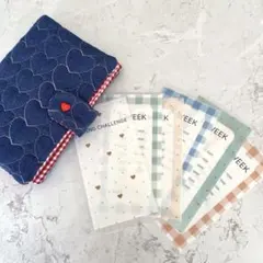 A6バインダー&バインダーカバーセット 韓国 デニム 予算管理 シール帳