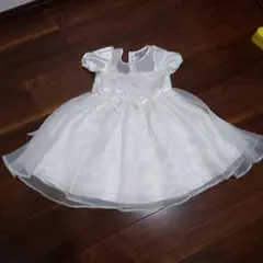 女の子　ドレス　白　結婚式　ピアノ　発表会 100cm
