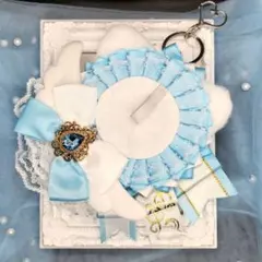 白猫痛ロゼット 水色×白