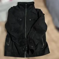 ブラックファー付きスエード風ジャケット