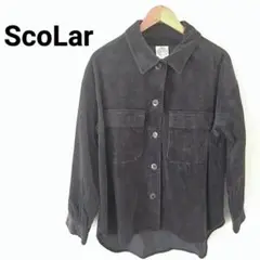ScoLar ダークブラウン コーデュロイジャケット レディース