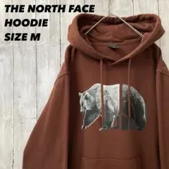 ザノースフェイス　熊ベアープリントスエットパーカー　M ブラウン　アメリカ古着
