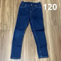 美品　GU ヌクヌクストレッチデニムスキニーパンツ120 裏起毛　キッズ　子供服