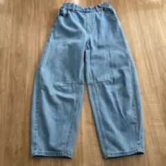 GU★GIRLS★バレルレッグジーンズ★63BLUE★ラインストーン★150