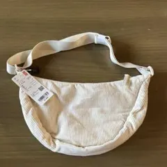 【新品タグ付き】ユニクロ ラウンドミニショルダーバッグ コーデュロイ