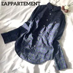 L'APPARTEMENT チェック長袖シャツ ブラウス　綿100% 日本製　Sのサムネイル
