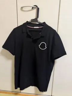 MONCLER ポロシャツ ブラックL 試着のみ　モンクレール　人気ビッグロゴのサムネイル