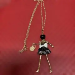 人形型ネックレス ゴールド ブラック