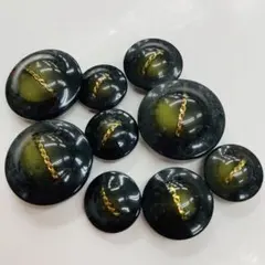 【まとめ買い割引可能】希少‼︎ゴールド グリーン ぷっくり レトロ ツヤ