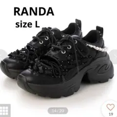 RANDA 2WAYミニリボンシアースニーカー ブラック　Lサイズ　厚底サンダルのサムネイル