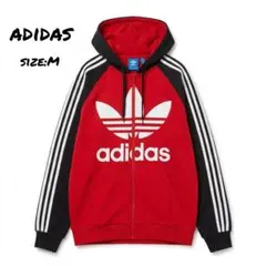 adidas フルジップ パーカー トレフォイル ロゴ 裏起毛 フーディー