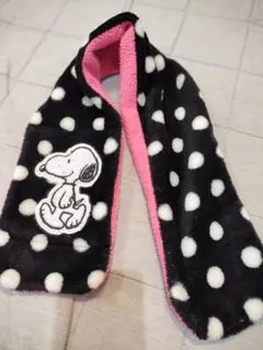 スヌーピー 水玉模様 フリースマフラー