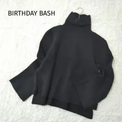バースデーバッシュ タートルネックセーター ニット ブラック サイドスリット